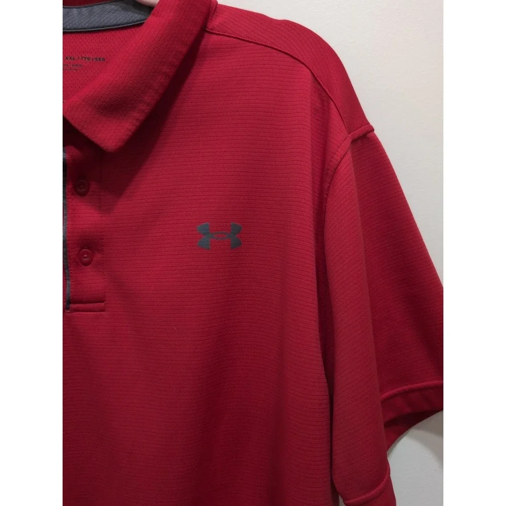 Under Armour Men's 2XL Red Loose Polo Preppy Athletic Golf - Picture 3 of 8